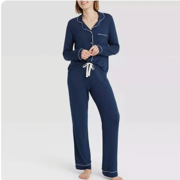 🌞2 for $35 Stars Above Women's Navy Blue Long Sleeve Pant Set Sz XS - Picture 1 of 7